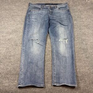 Banana Republic Girlfriend Jeans Women's‎ 33S Distressed Blue Wash Denim